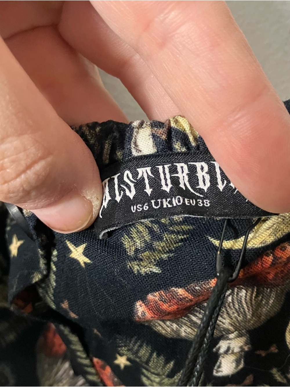Disturbia Dreamfast Mushroom Moon Print Smocked Crop Top US 6 (UK 10) NWT - Picture 7 of 9